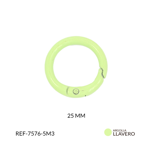 Argolla llavero redondo en hierro verde pastel 25mm
