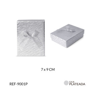 Caja regalo mediana brillo plateado 7x9cm x unidad