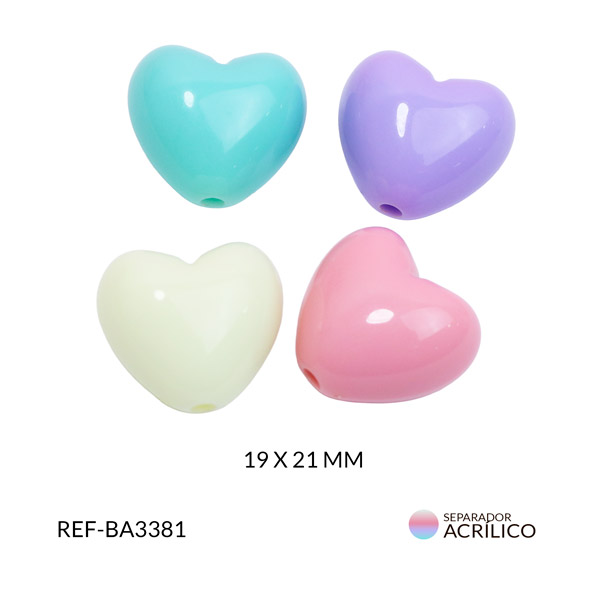 Separador acrílico corazón 19x21mm x 20grm