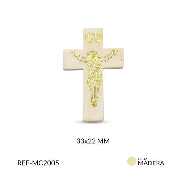 Cruz madera beige 33x22mm x 12und