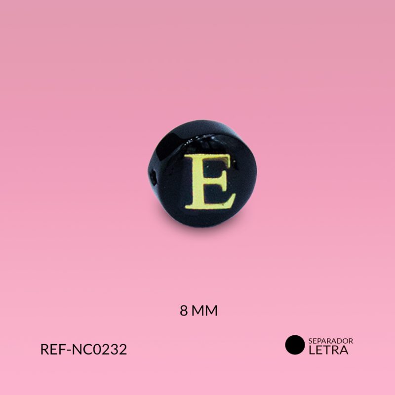 Separador nácar letra E 8mm x und