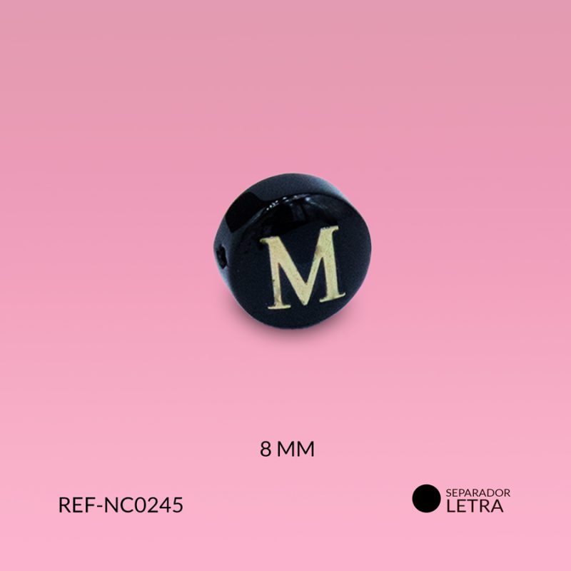 Separador nácar letra M 8mm x und