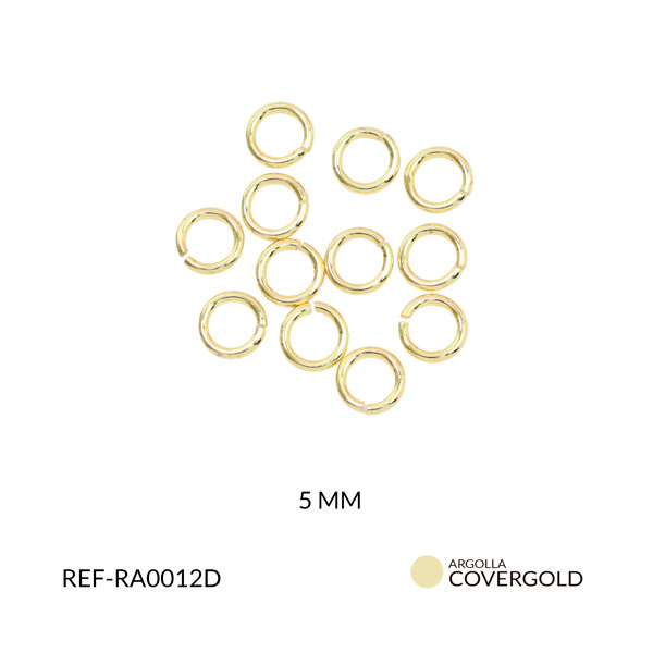Argolla covergold 5mm cal 1mm x 12 unidades