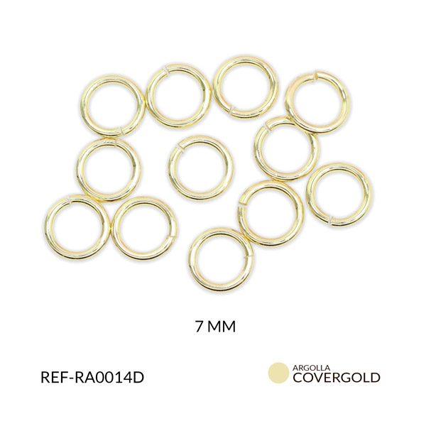 Argolla covergold 7mm cal 1.0mm paquete x12 unidades