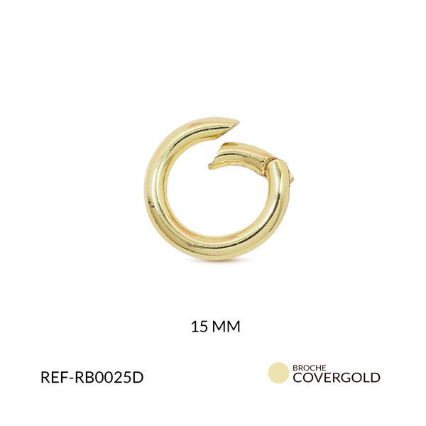 Broche covergold mosquetón redondo 15mm x unidad
