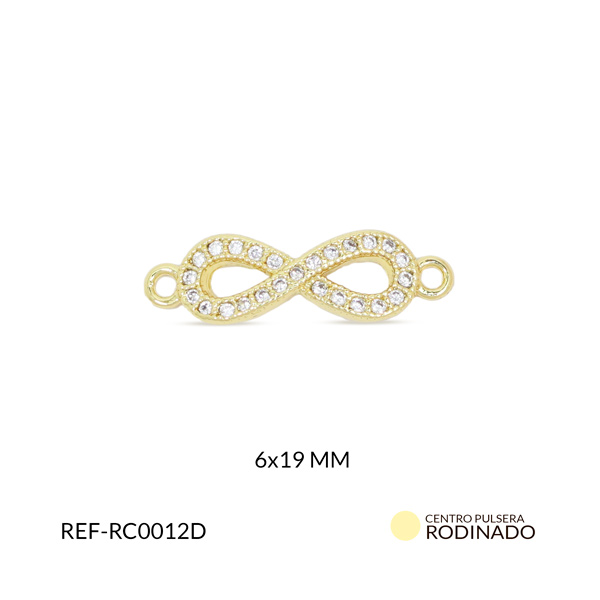 Centro pulsera rodinado infinito 6x19mm x und