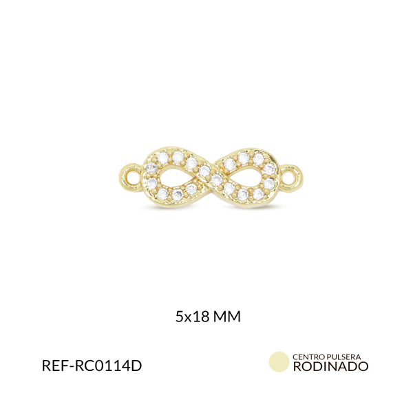 Centro pulsera rodinado infinito delgado 16.5mm x und