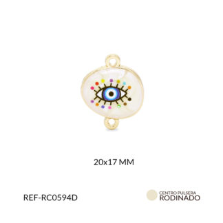 Centro pulsera rodinado ojo 17x20mm x und