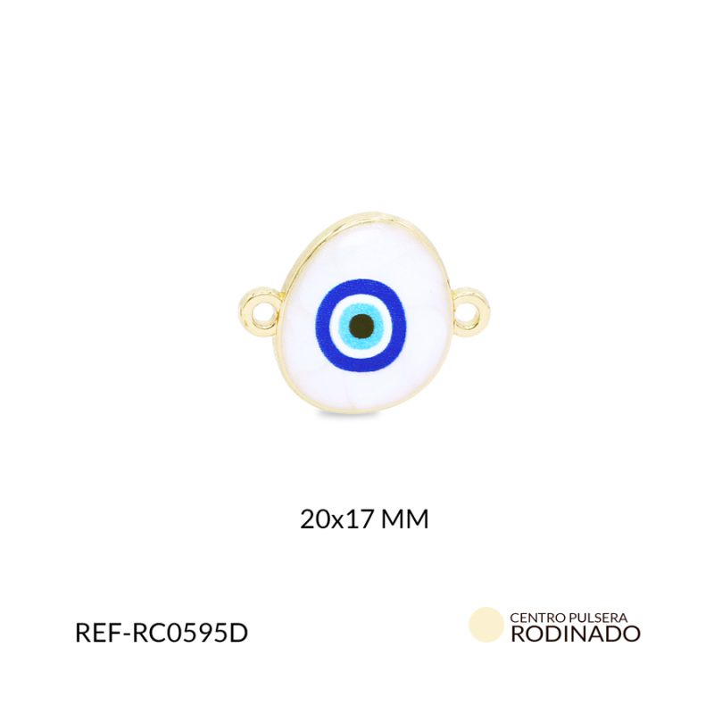 Centro pulsera rodinado ojo 17x20mm x und