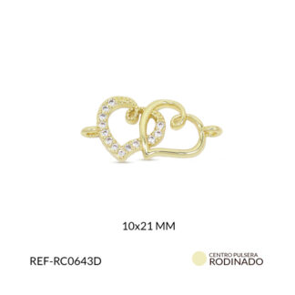 Centro pulsera corazón doble 10x21mm x und