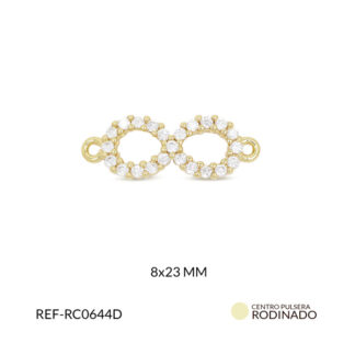 Centro pulsera rodio infinito circón blanco 23x8mm x und