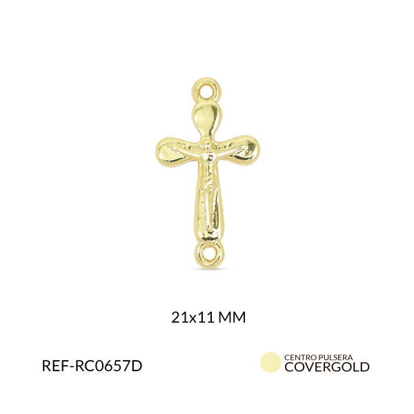 Centro pulsera covergold cristo relieve 21x11mm x und