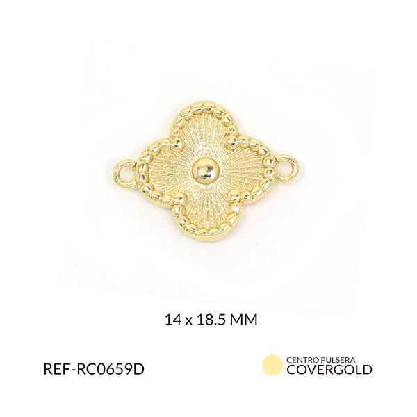 Centro pulsera covergold trebol14x18.5mm x und