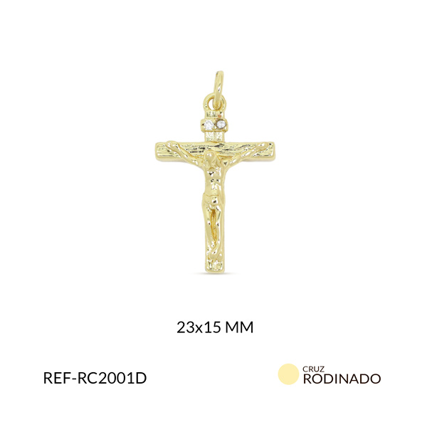 Cristo rodinado circón plateado 23x15mm x und