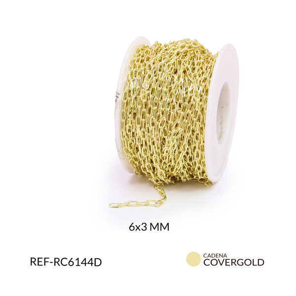 Cadena covergold eslabón alargado 6x3mm x metro