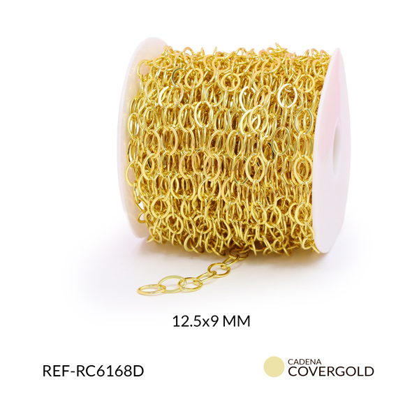 Cadena covergold eslabón redondo ovalado 12.5x9mm x 50cm