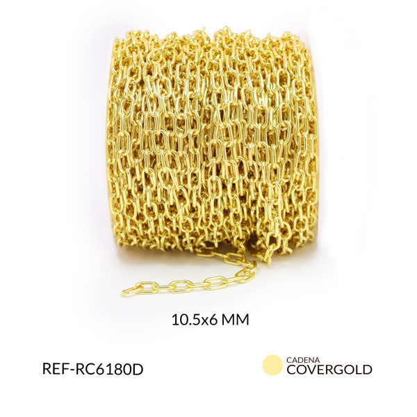 Cadena covergold eslabon ovalado 10.5x6mm x 50cm