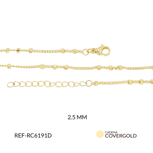 Cadena covergold escalera trio cubo 45cm 2.5mm x und