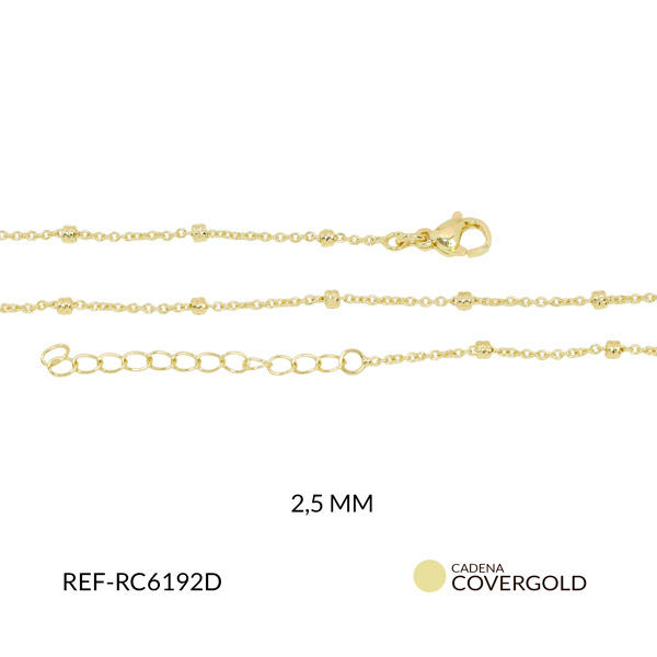Cadena covergold olímpica con separador 2.5mm 45cm x und