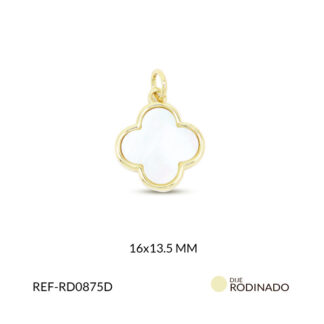 Dije rodinado trébol 16x13.5mm x und