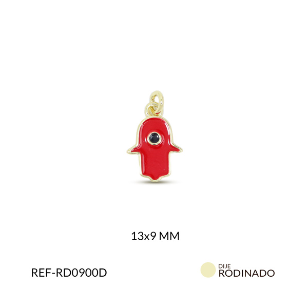 Dije rodinado mano 13x9mm x und
