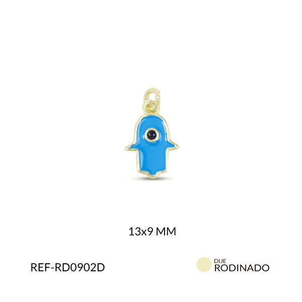 Dije rodinado mano 13x9mm x und