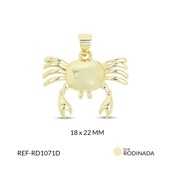 Dije rodinado cangrejo 18x22mm x und
