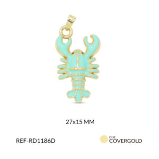 Dije covergold langosta verde menta 27x15mm x und