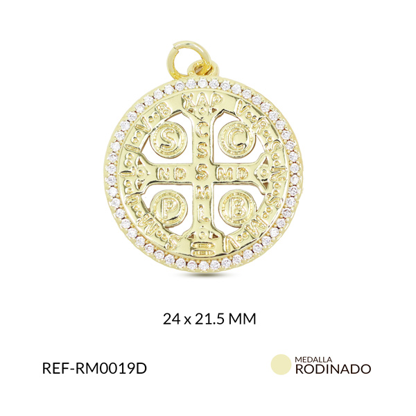 Medalla rodinado sello san benito 24x21.5mm x und
