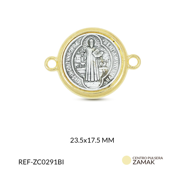 Centro pulsera zamak san benito 23.5x17.5mm x und