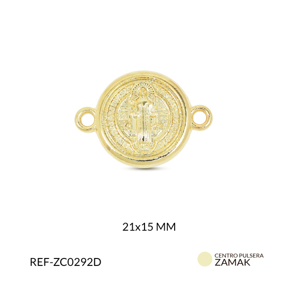 Centro pulsera zamak san benito 21x15mm x und