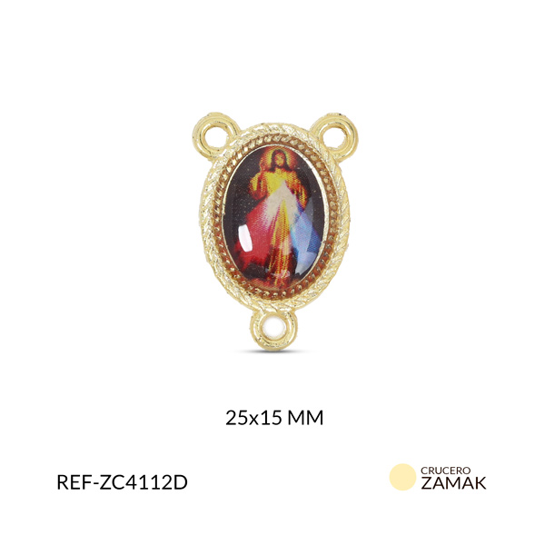Crucero zamak señor de la misericordia resinado ambos lados 15x22mm x und