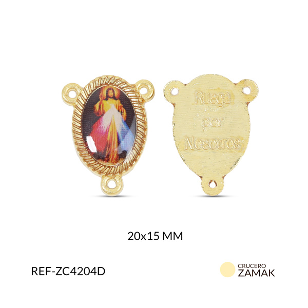 Crucero zamak señor misericordioso resinado 20x15mm x2 und