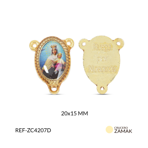 Crucero zamak virgen del carmen resinado 20x15mm x2 und