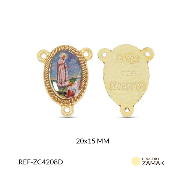 Crucero zamak virgen de fátima resinado 20x15mm x2 und