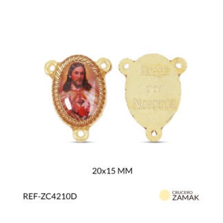 Crucero zamak sagrado sagrado corazon resinado 20x15mm x2 und