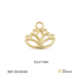 Dije zamak silueta flor de loto 15x17mm x3 unidades