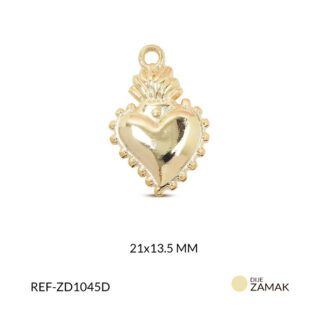 Dije zamak corazon 21x13.5mm x 2und