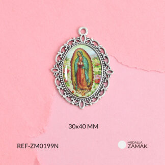 Medalla zamak virgen guadalupe 30x40mm x und