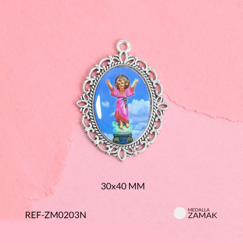 Medalla zamak san miguel 30x40mm x par
