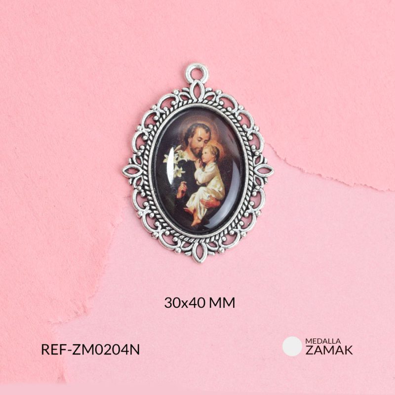 Medalla zamak san josé 30x40mm x par