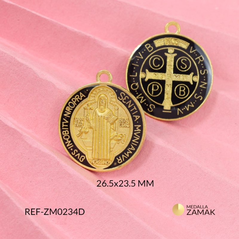 Medalla zamak san benito 26.5x23.5mm x und