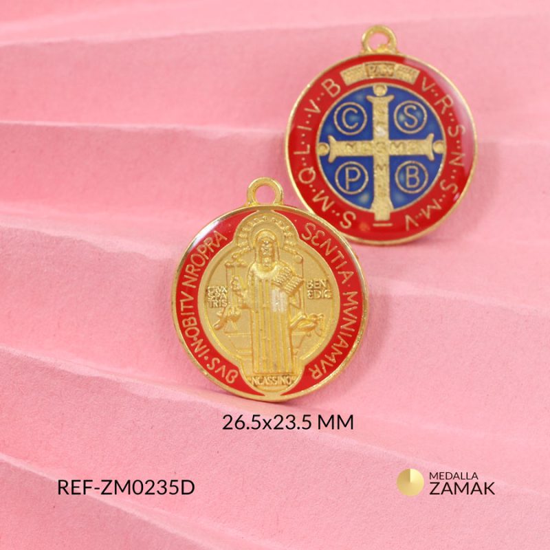 Medalla zamak  san benito 26.5x23.5mm x und