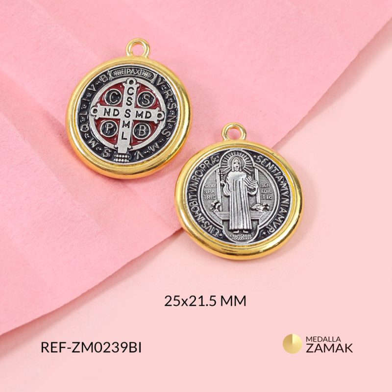Medalla zamak san benito 25x21.5mm x und