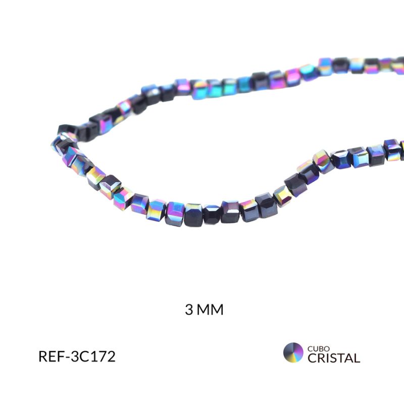 Cubo azul mosca metalizado 3mm