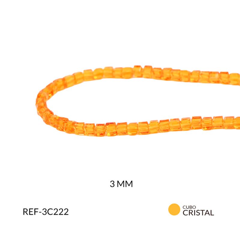 Cubo cristal naranja 3mm