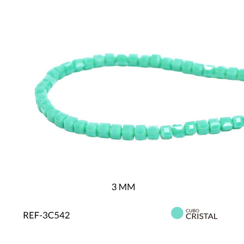 Cubo verde aguamarina mate 3mm