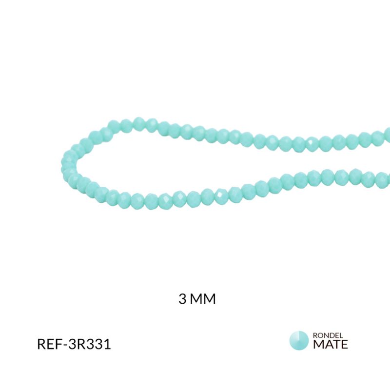 Róndela verde aguamarina mate 3mm