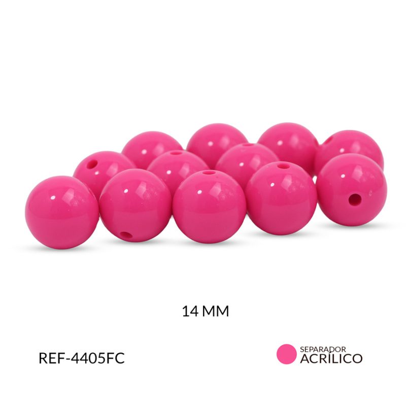 Abaco acrílico bola fucsia 14mm x 125grm
