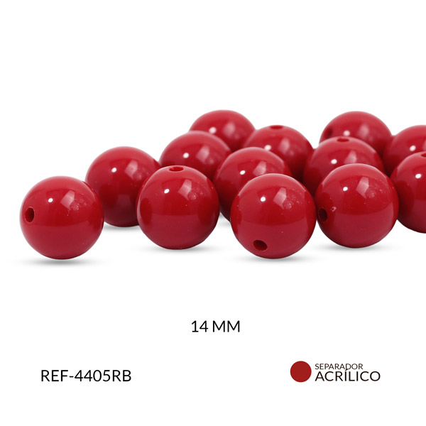 Abaco acrílico bola rojo 14mm x 125grm
